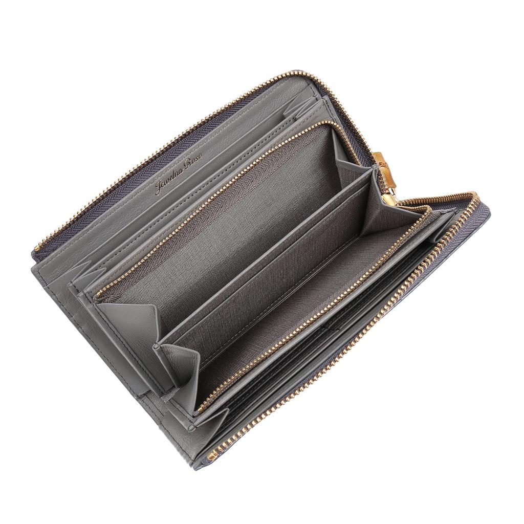 Long Wallet Genuine Leather Large Capacity Dark Gray [Jewel Narrows] [Folly Wallet] No.15147 Women's