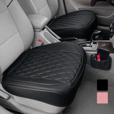 2 Pack Leather Front Car Seat Cover, Anti-Slip and Full Wrap Driver Car Seat Protectors with Storage Pocket, Luxury Waterproof Bottom Auto Seat