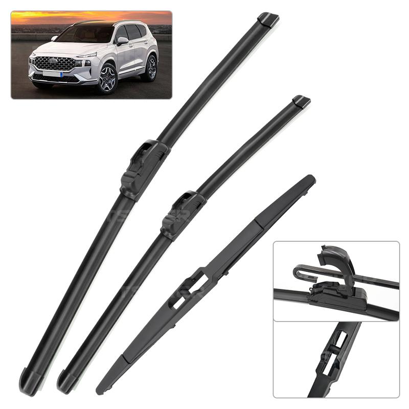 Für Hyundai Santa Fe TM 2018-    Scheibenwischer Vorne&Hinten Wischerblätter Windschutzscheibe Windschutzscheibe Fensterwischer 26"+16"+12\"