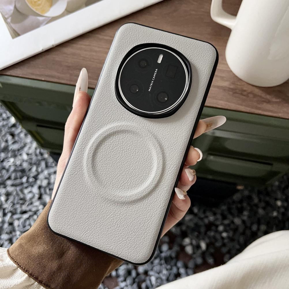 

Plain Leather Built-in Magsafe Magnetic Ring Phone Case For Honor Magic 7 Pro Magic7 Magic 6 Pro Honor 300 Camera protect cover HONOR Magic7 Pro