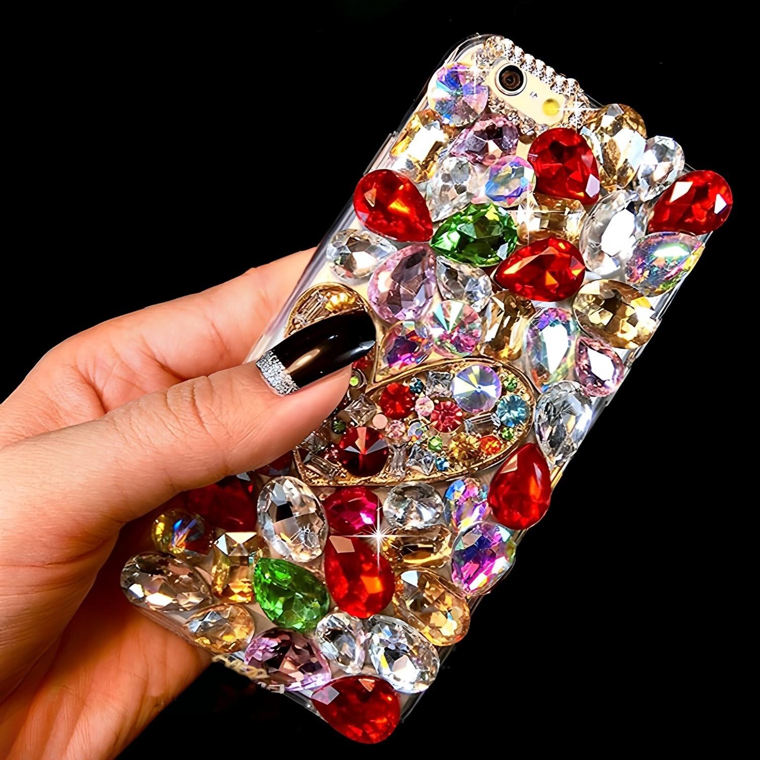 

Glitter Rhinestone Phone Case For OPPO Reno 14 14F 13 13F 12 12F 11 11F Pro 4G 5G Colorful Crystal Gemstone 3D Bling Jeweled Cover OPPO Reno 14