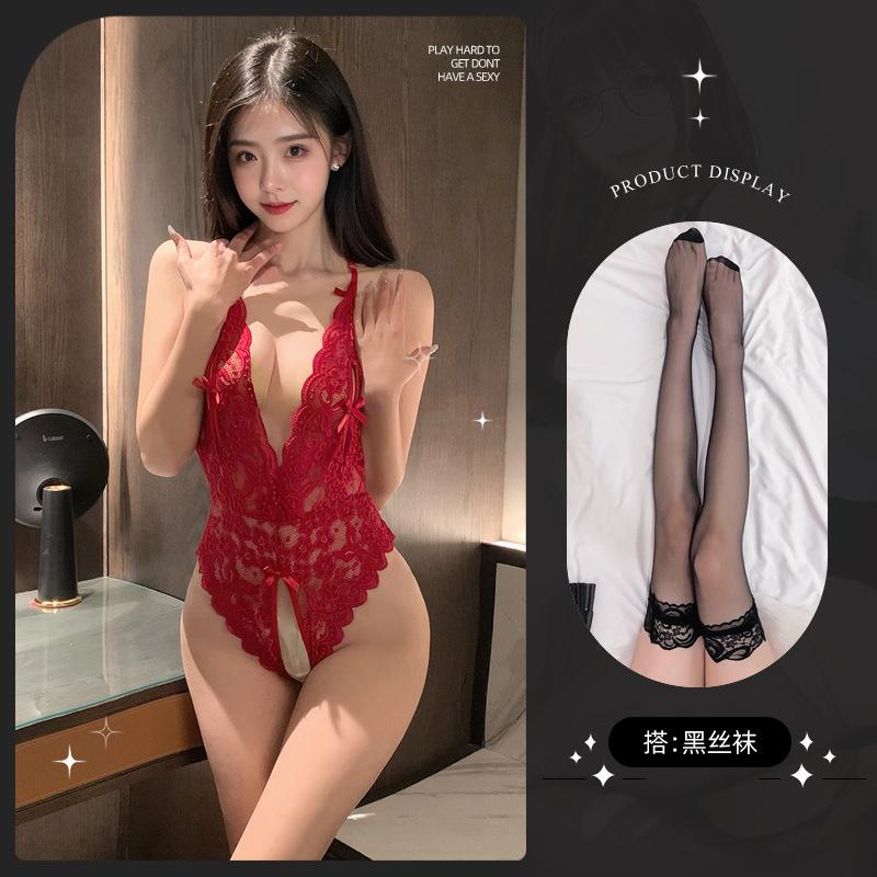 Sexy lingerie sexy plus size female sexy transparent onesie hot free lace uniform perspective seduction suit