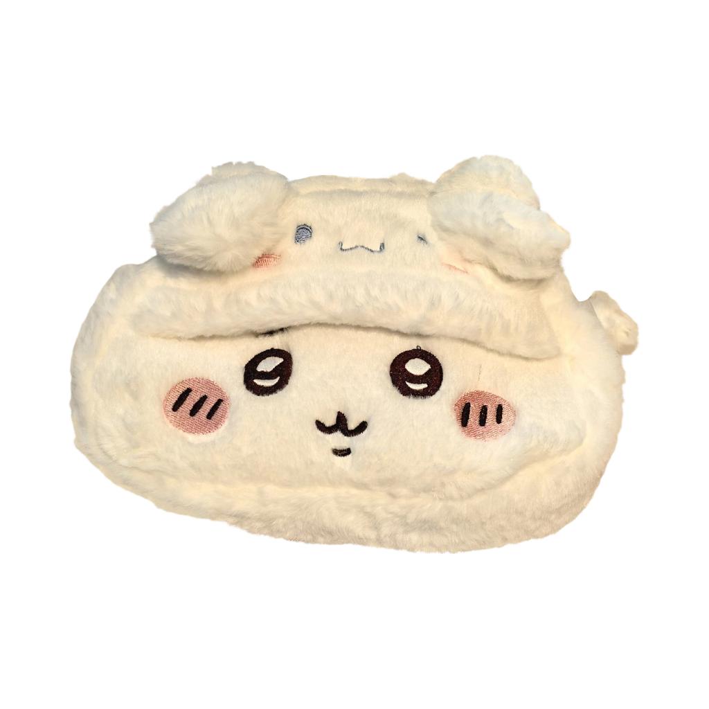 Cute anime pencil plush pencil case, large capacity storage bag
