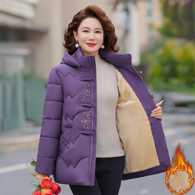 Mother Cotton Jacket Middle-aged and Elderly Grandma Winter Clothes Large Size Cotton Jacket Cotton Jacket Casual Jacket Winter Clothes