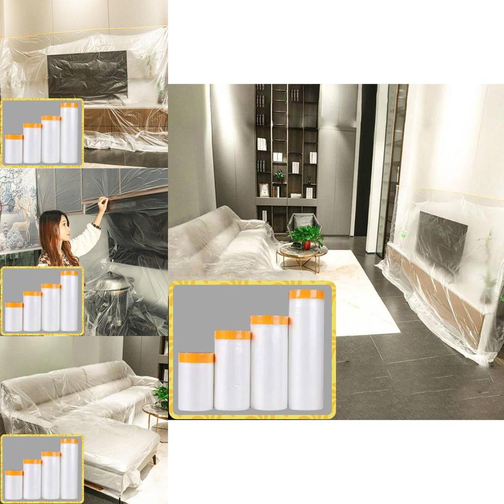 High Adhesive Dust Protection Film Thickened Plastic Cover For Home Renovation And Furniture