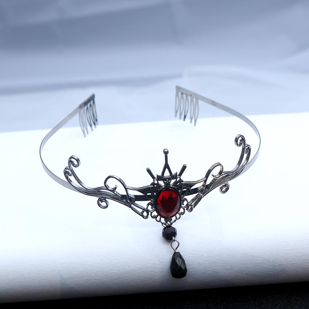 1 Stück Mode Gothic Vampir Haarkrone Kristalle Filigranes Dark Fantasy Design Perfekt für Gothic Hochzeiten Cosplay Mystische Anlässe