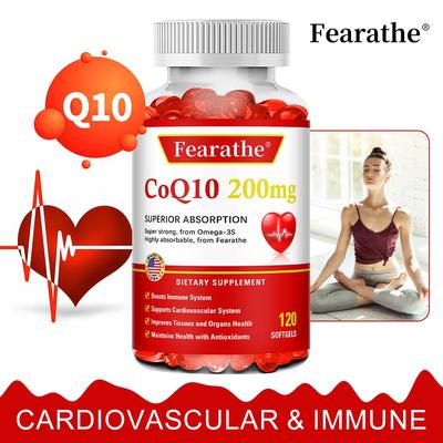 Coenzima Q10 120 cápsulas blandas: Mejora la función cerebral, fortalece la inmunidad, proporciona beneficios antioxidantes y promueve el crecimiento nervioso.