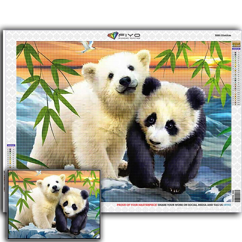 Kit Peinture Diamant 5D Panda - Toile 30x40 Cm, Strass à Coller - Loisir Créatif, Décoration Murale