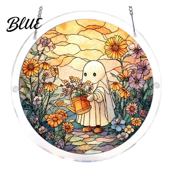 Easy Assemble Halloween Decor Acrylic Jigsaw Puzzle Suncatcher Stained Glass Style DIY Sun Precision Cut Blocks Catcher Puzzles Gothic Window