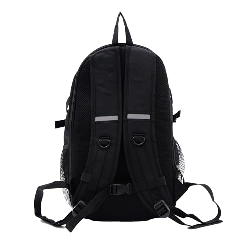 Logo Spark Backpack, Medium Size, Bungee Cord Daypack, Black, Medium