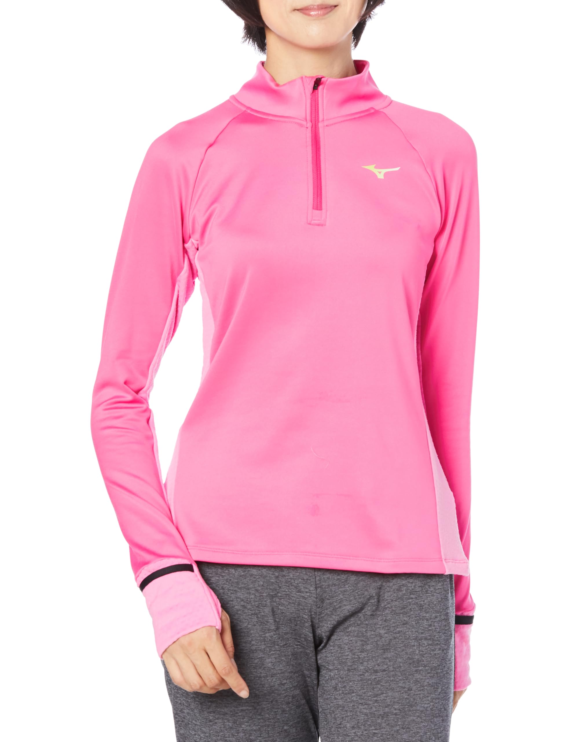 

Mizuno Warmer Light Shirt Sangria Size L Half-Zip J2MCA705, Sunset,