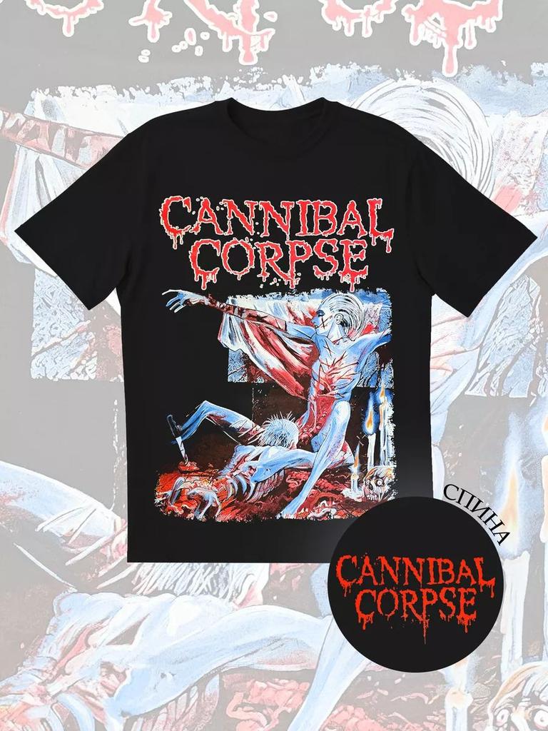 Cannibal Corpse Kortärmad Tryckt Rundhals Retro Bomulls T-shirt Sommar Andningsbar Hip Hop T-shirt Topp Y2K Hip Hop Unisex