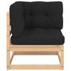 VidaXL Bois de Pin Solide Salon de Jardin 4 pcs avec Coussins Ensemble de Meubles d'Extérieur Meubles de Terrasse Mobilier 3083742