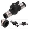 Pneumatic Valve Connector Manual Control Knob Switch Air Line Quick Connect Fittings 3 8in