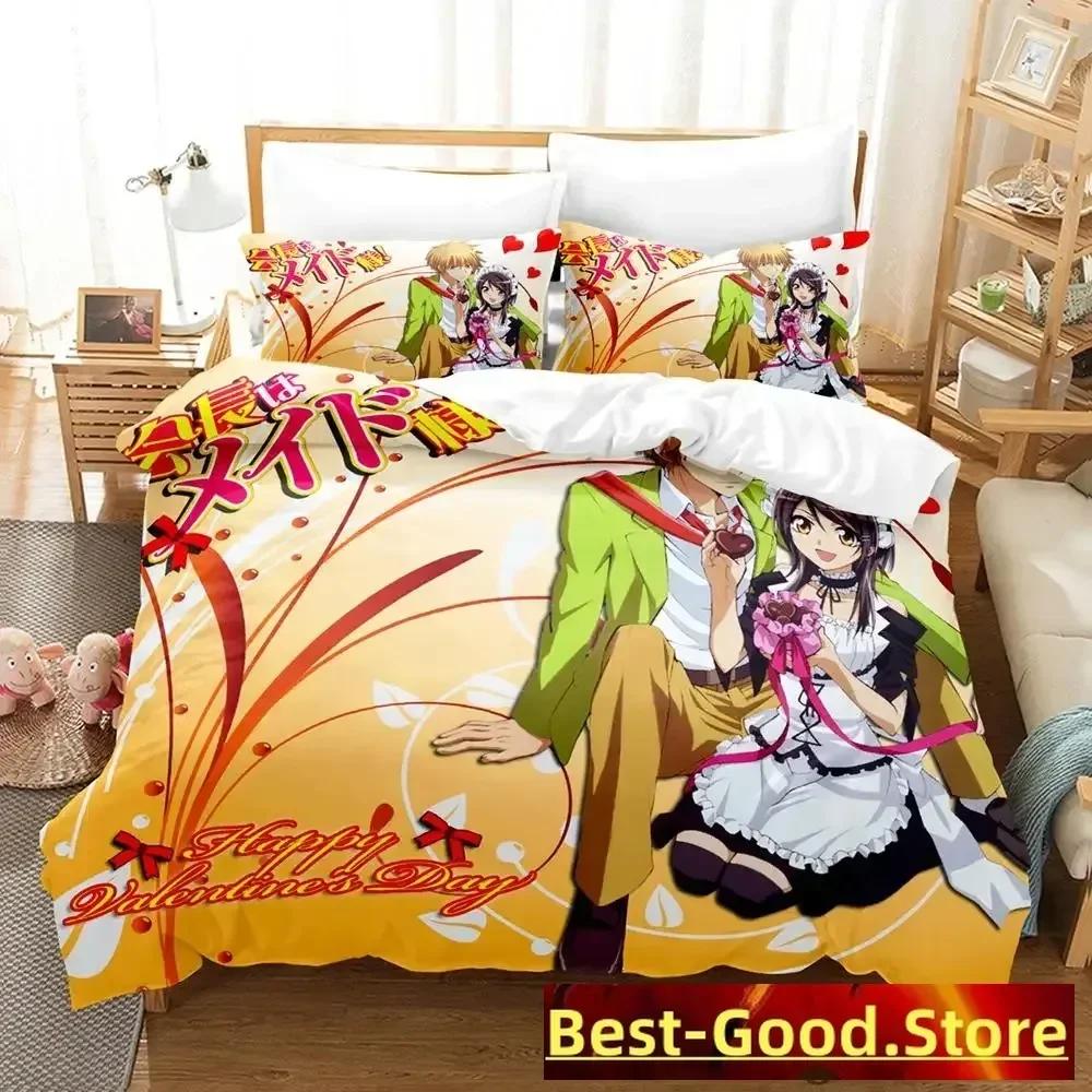 Kawai New Kaichou Wa Maid-sama Beding Set Printed Bed Linen Set With Pilowcase Bed Soft Duvet Cover Soft Single Double Quen King-Sized Dimensionsd