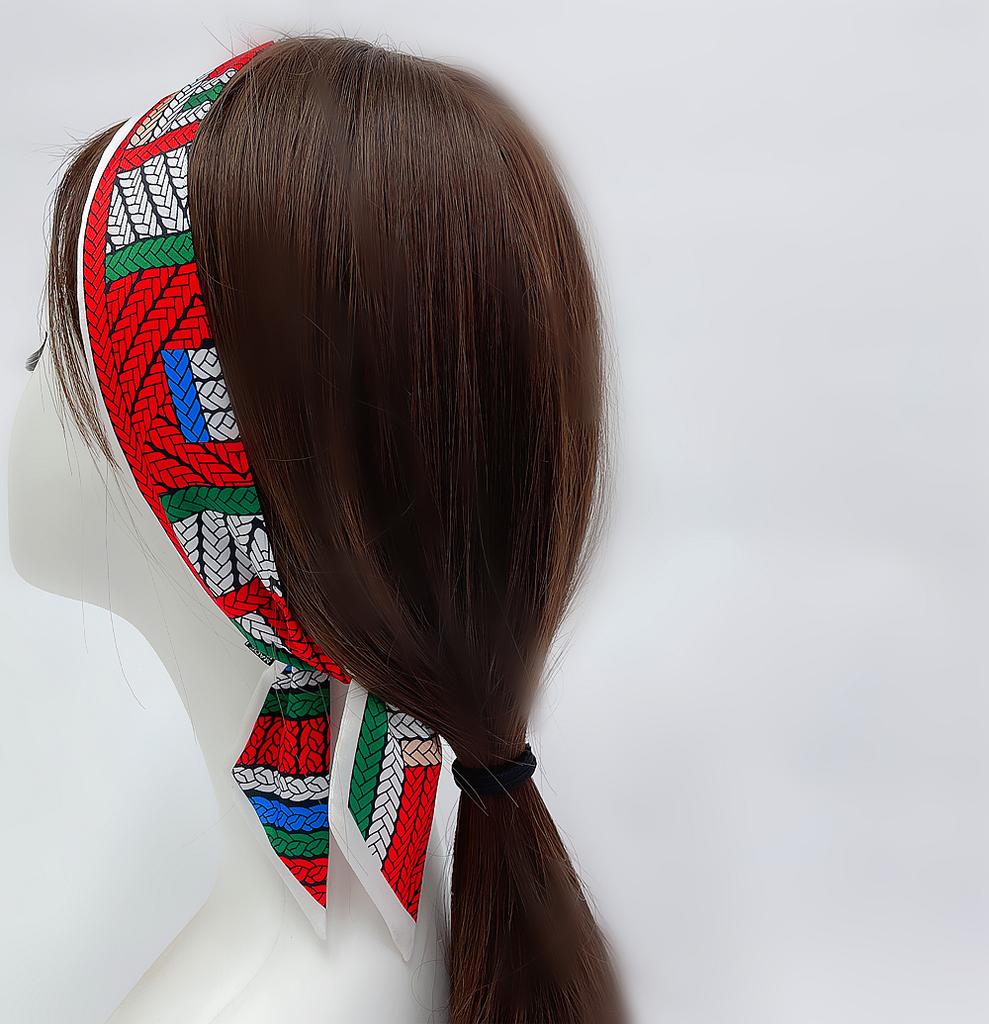 2024 New Rope Print Women Scarf Luxury Brand Silk Scarf Fashion Headband Foulard Skinny Hair Bag Scarves Design Neckerchief