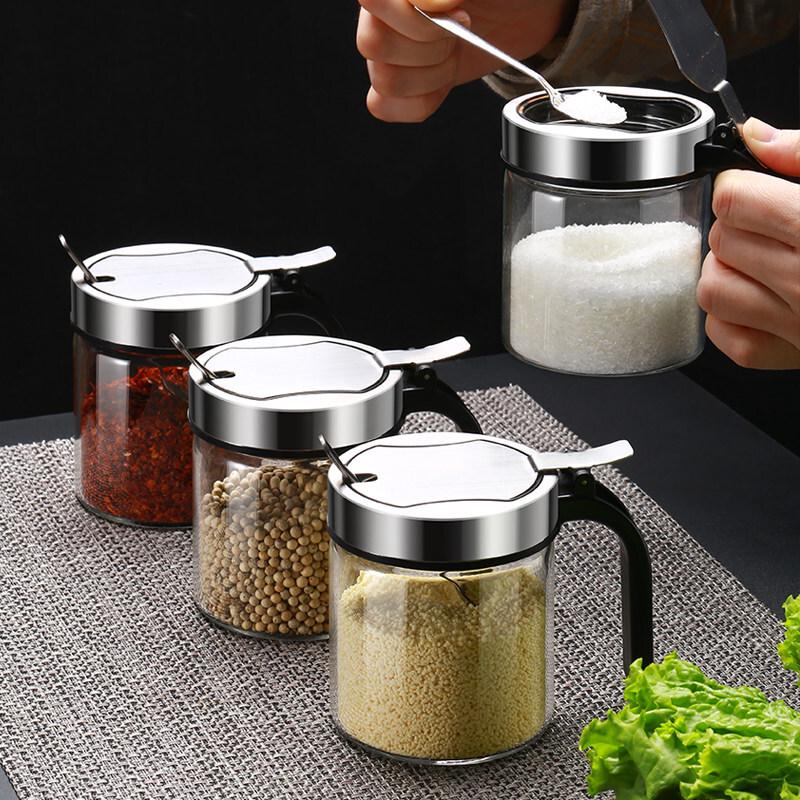 Premium Glass Kitchen Seasoning Jars Set