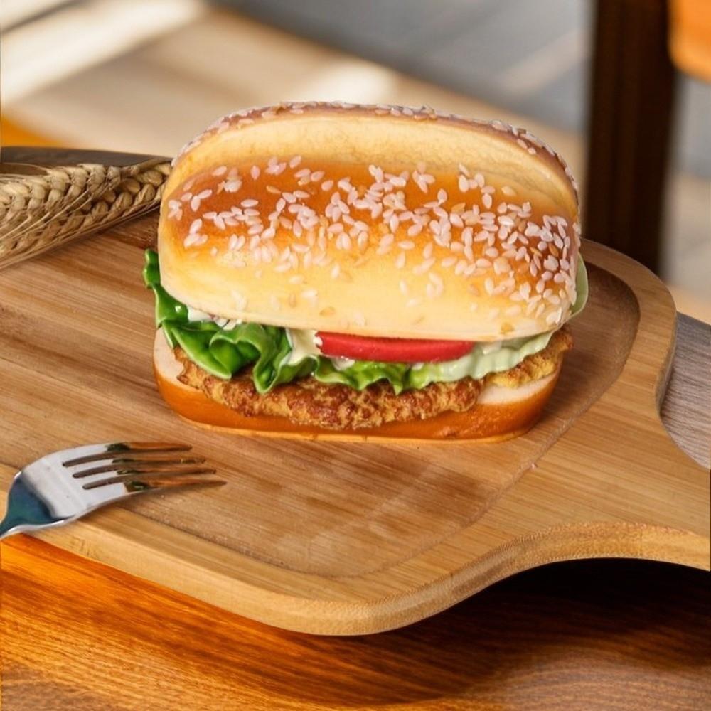 Soft PU Artificial Hamburger Simulation Food Simulation Model Beef Burger Model Kitchen