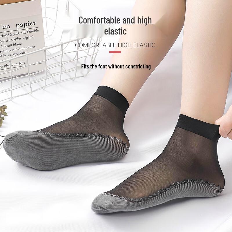 Lansha Women's Thin Mid-Tube Anti-Slip Short Stockings - 6 Pairs