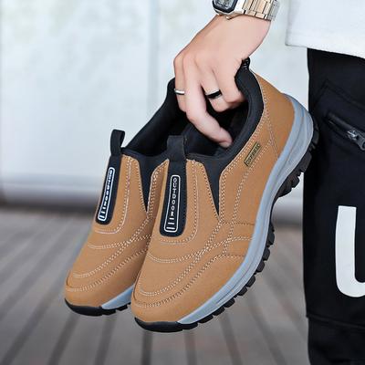Outdoor Hiking Shoes Men Sneakers Winter Slip On Casual Men Shoes Breathable Suede Leather Shoe Anti-skid Walking Shoes Footwear