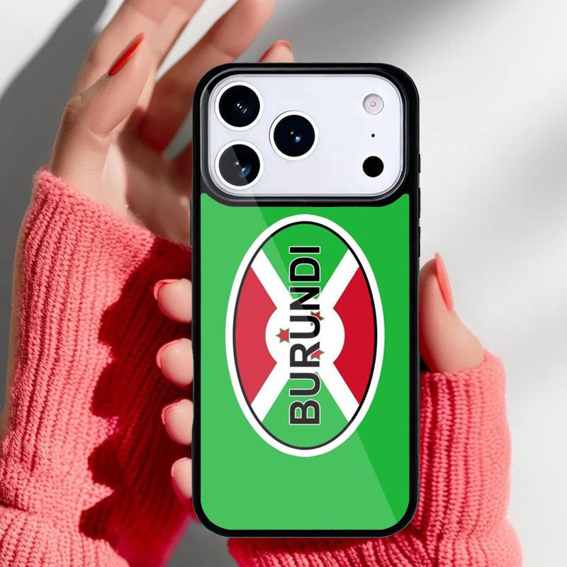 

Burundi Flag Phone Case for iPhone 17 16 15 14 13 Pro Max Back Cover for 12 11 Pro Coque iPhone 12 Pro Max