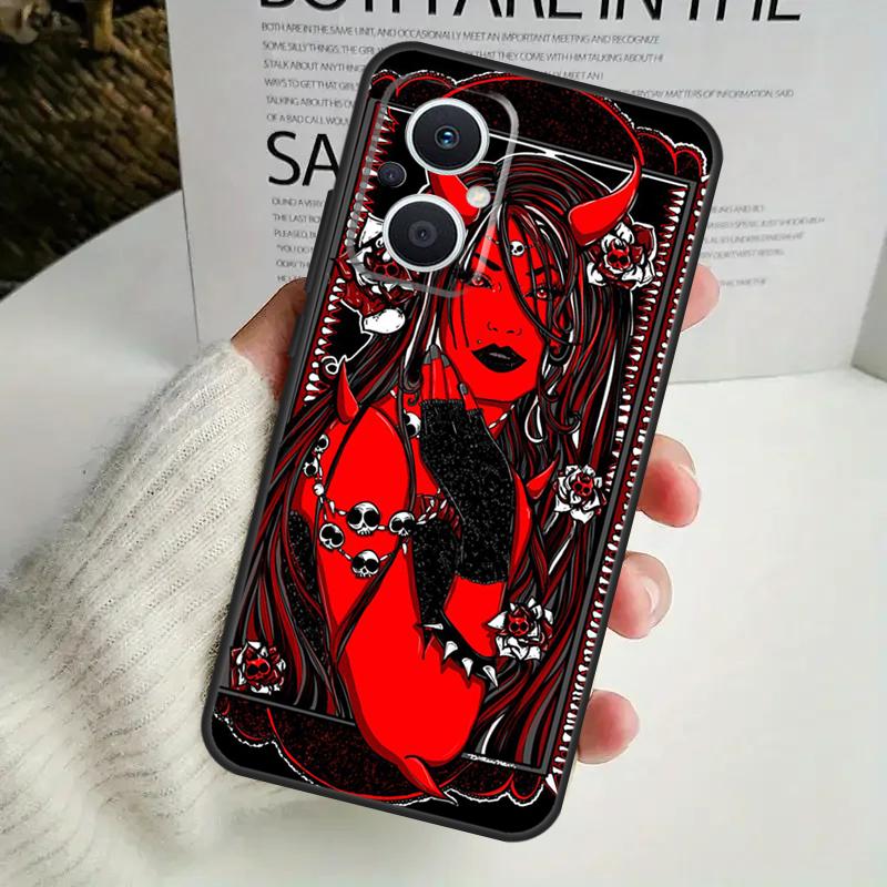 Devil Woman Phone Case For OPPO Reno 8T 14F 13 F 12 11 10 14 Pro 7 8 Lite OPPO Find X8 X6 X5 X9 Pro Cover