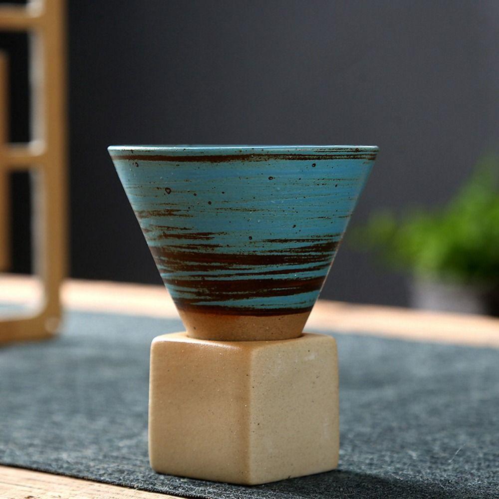 Porcelain Pottery Retro Funnel Shaped Drinkware Cappuccino Latte Espresso Coffee Mug Tea Cup