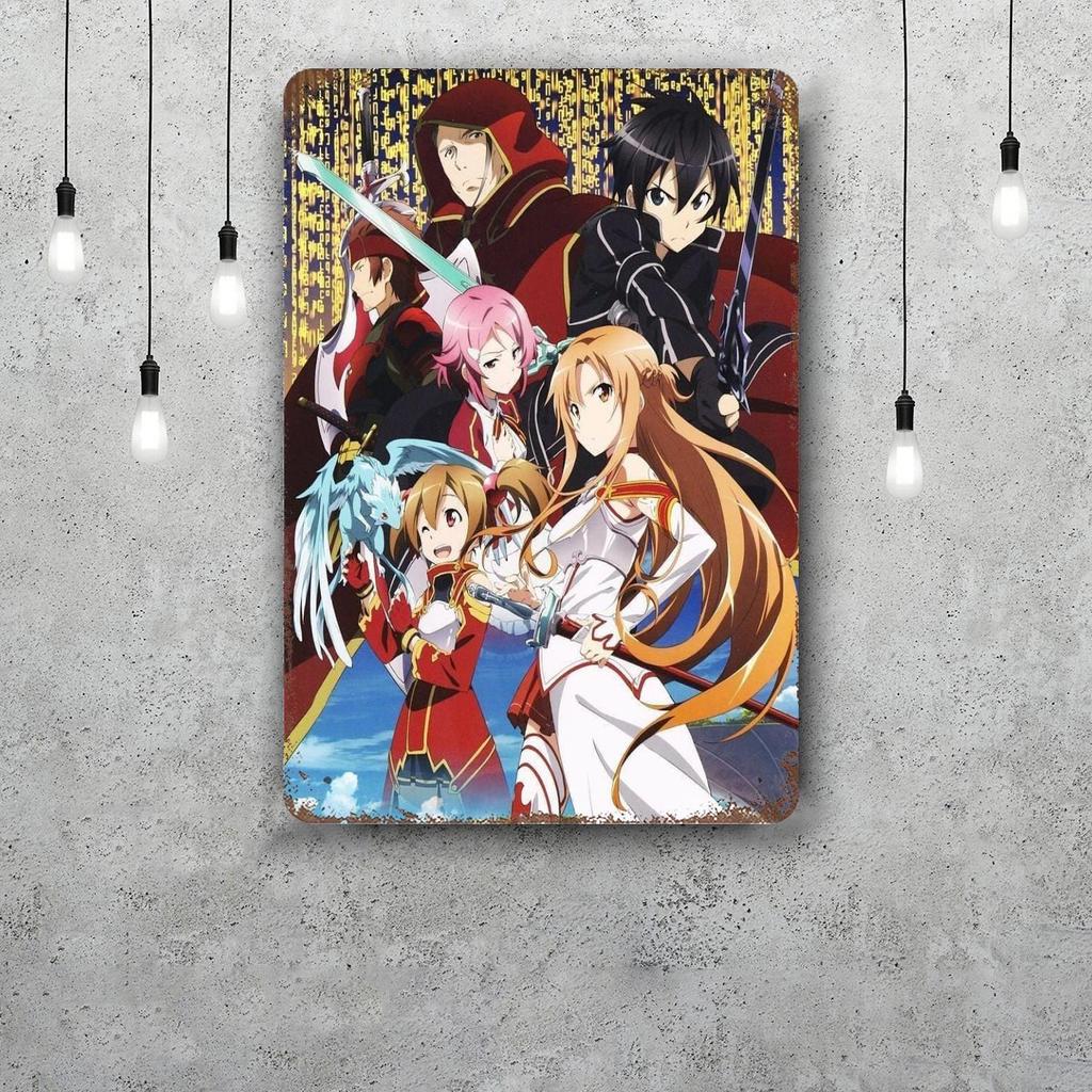 Bofuri Online Cartoon Retro Vintage Tin Sign Poster Decorative Plaque Metal Plate Wall Decor
