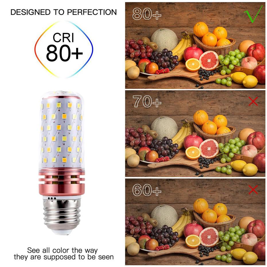 Energy Efficient E27 LED Corn Bulb 220V 12W 16W, No Flicker SMD2835, for Home Lighting Indoor Decor Bright Bulb Replace 100W Halogen, Warm/Cool White