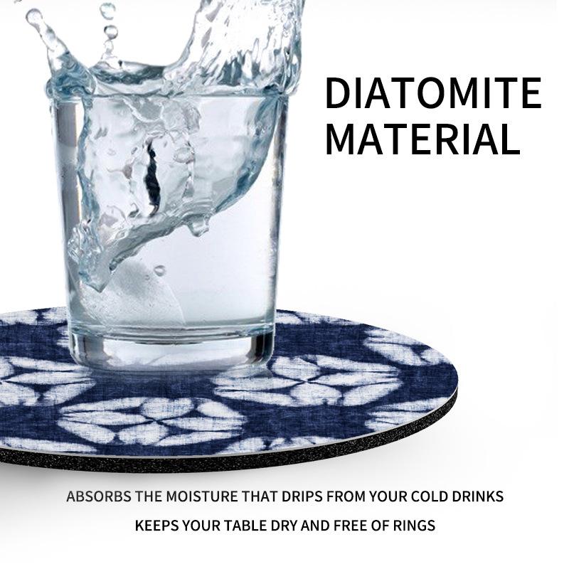 Coaster, Diatom Mud Cushion, Absorbent Cushion, Washing Mat, Dining Table, Heat Insulation And Anti-Scalding, Teacup Mat, Round.