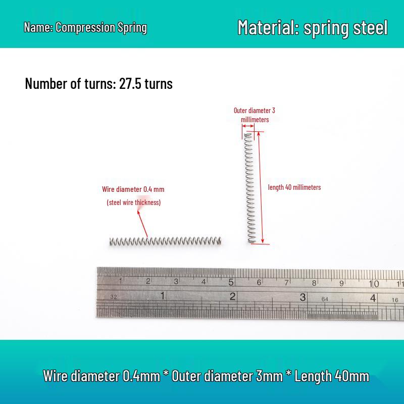 Small Mechanical Compression Spring: 0.4mm Wire, 2-8mm Outer Diameter