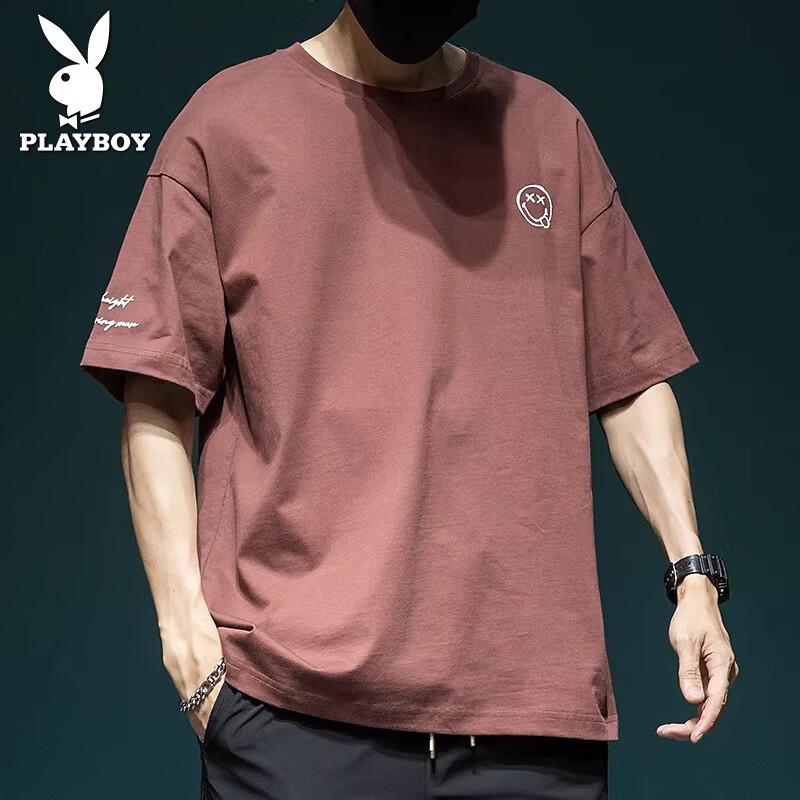 Мужская футболка PLAYBOY с коротким рукавом из чистого хлопка L