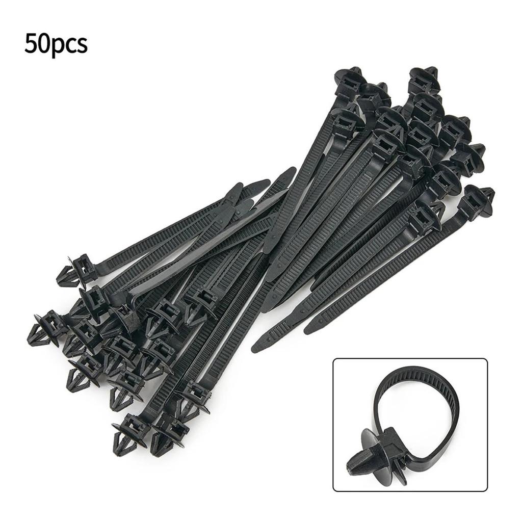 50 Pcs Self Locking Wire Harness Fastener Clamp Clip Cable Ties Management Car Wire Organizer Car Corrugated Pipe