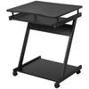 Movable Computer Desk with 4 Moving Wheels Sliding Keyboard Tray Home Office Workstation Black