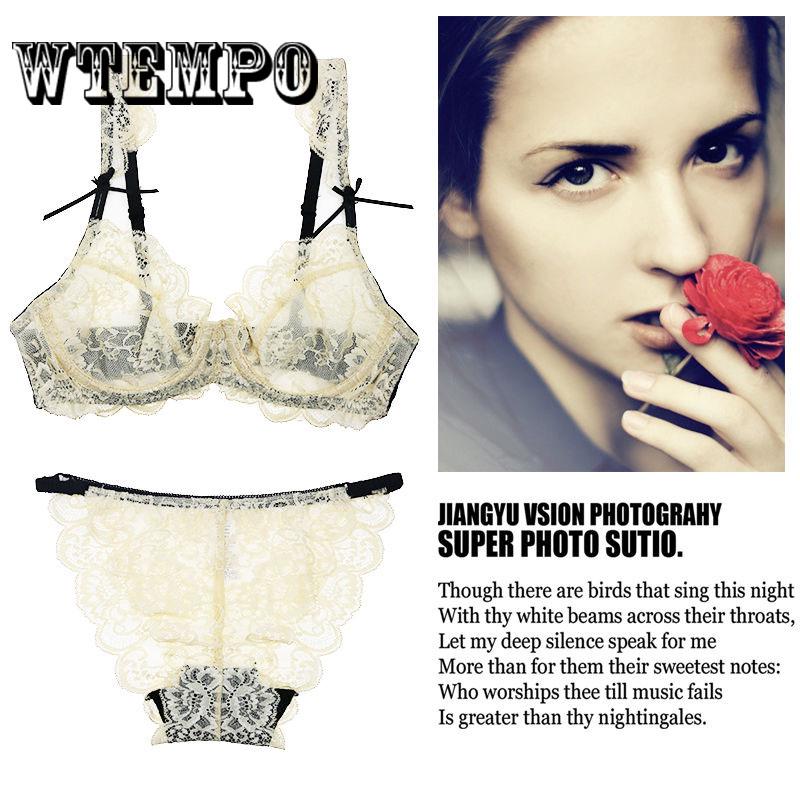 

Комплект из двух предметов: бюстгальтер + трусики, большой размер, сексуальный бюстгальтер, дышащий комплект нижнего белья, ультратонкие прозрачные кружевные комплекты с бюстгальтером 32A