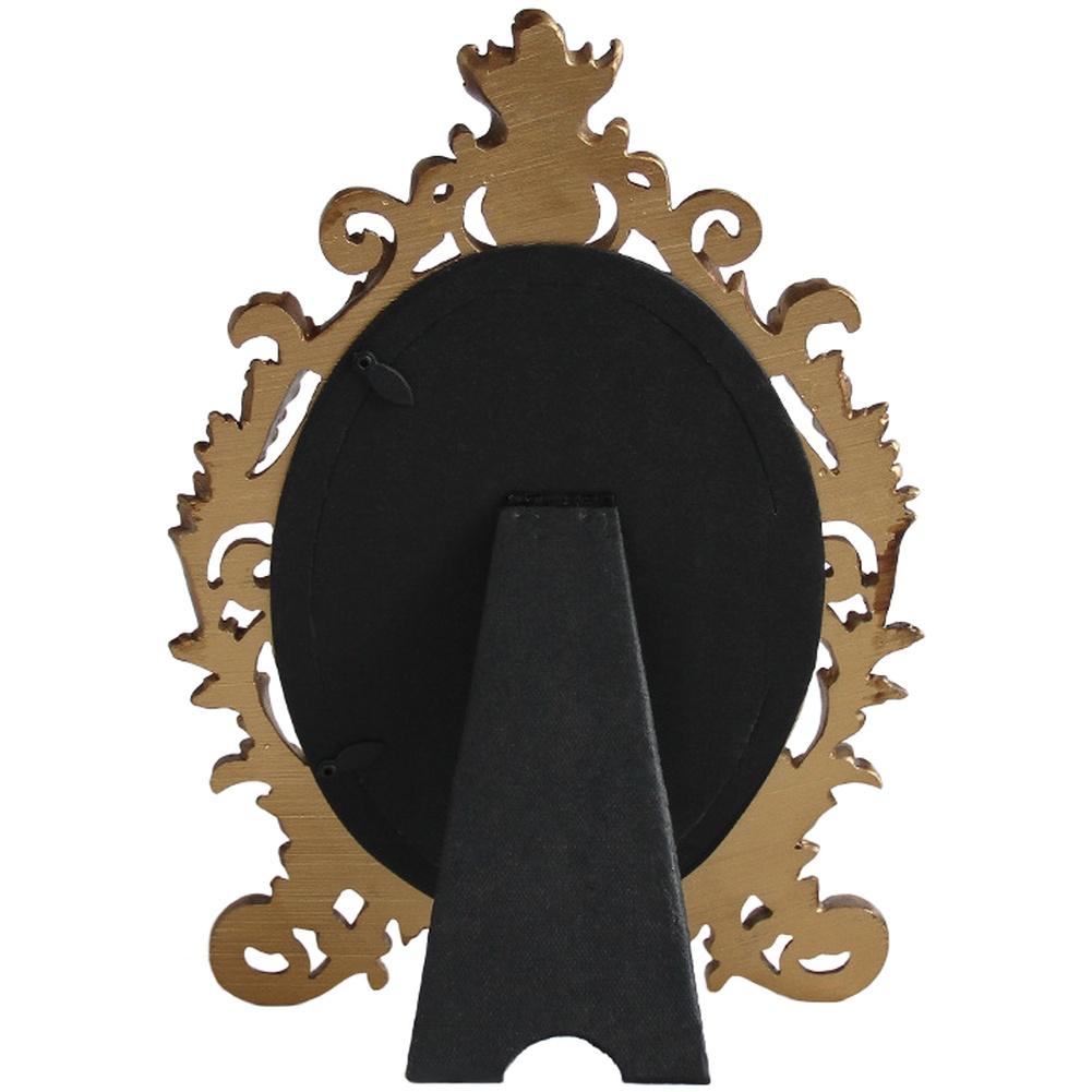 Gold Vintage Style Oval Resin Photo Frame for Elegant Display of Photos on Desk or Bookshelf Sizes 6 Inch 7 Inch 8 Inch