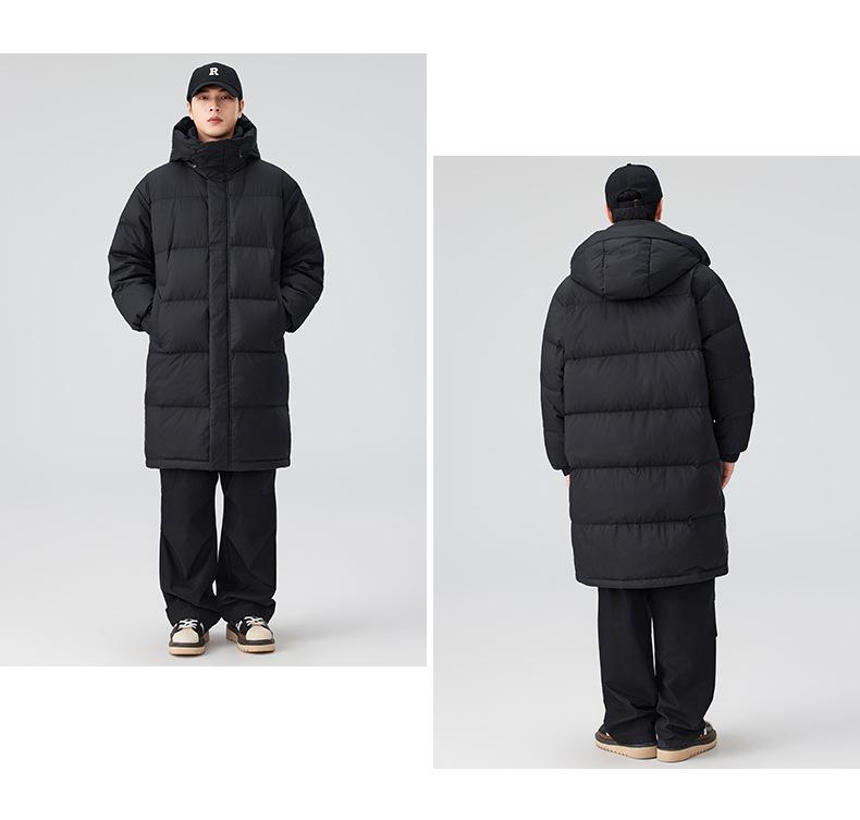 Unisex Luxury White Duck Down Hooded Puffer Coat - Winter 2025 High-End Cold Protection