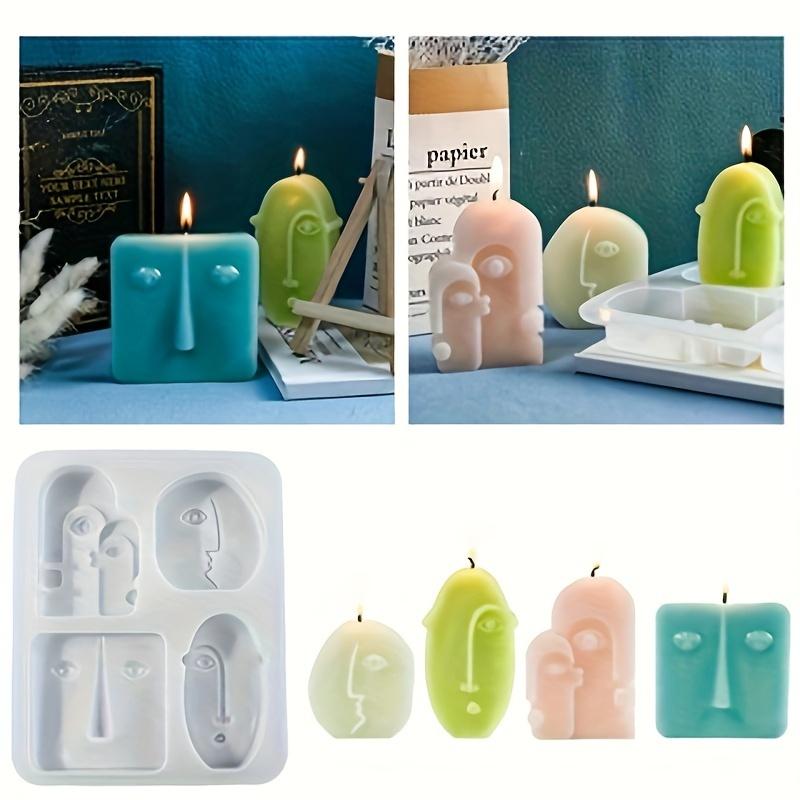 Diy4 Abstract Face Candle Silicone Mold Art Style Gypsum Candle Holder Decoration Home Decor Drop Glue Handicraft
