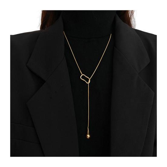 Damski naszyjnik Y-Drop Lariat Elegancki naszyjnik do swetra Trójkątny wisiorek Regulowany geometryczny naszyjnik Prezent dla żony dziewczyny Biżuteria do codziennego noszenia