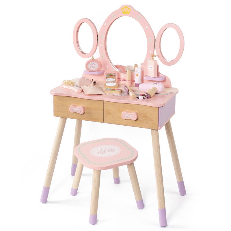 Princess Vanity Table Play Set: Children's Dressing Table and Makeup Toy