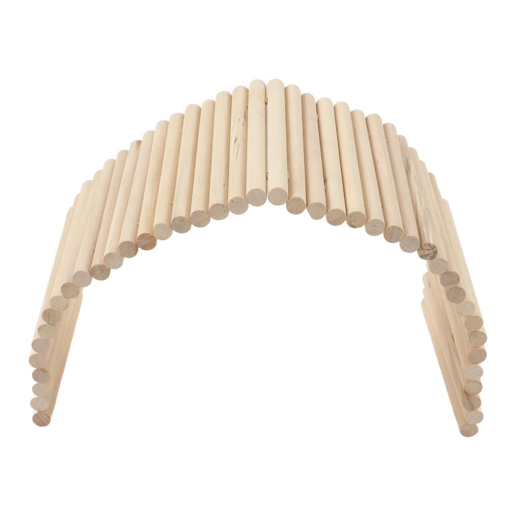 Pet Bridge Wooden Safe Bendable Small Pet Climbing Tunnel for Rabbits Guinea Pigs Hamsters