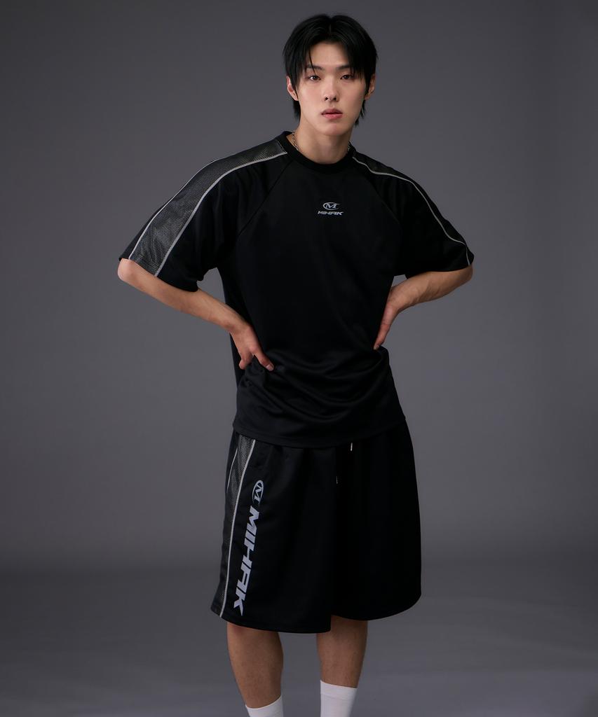 Mihag Sponsor Logo Mesh Jersey Half Pants (Black)