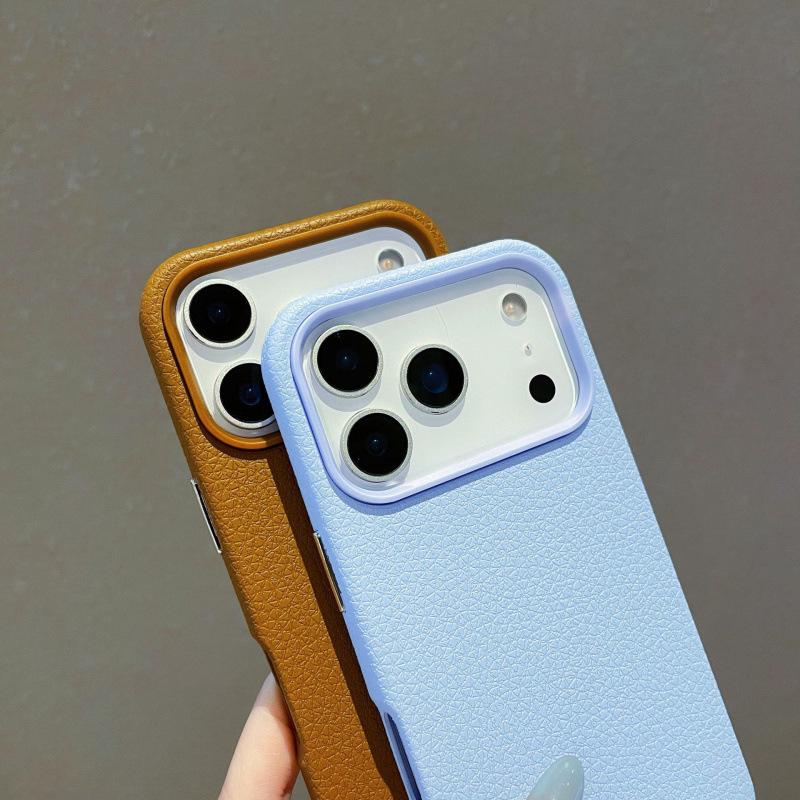 Einfache einfarbige Lychee-Leder-Zwei-in-Eins-Hülle für iPhone 16 Pro Max und Apple 17/14/13