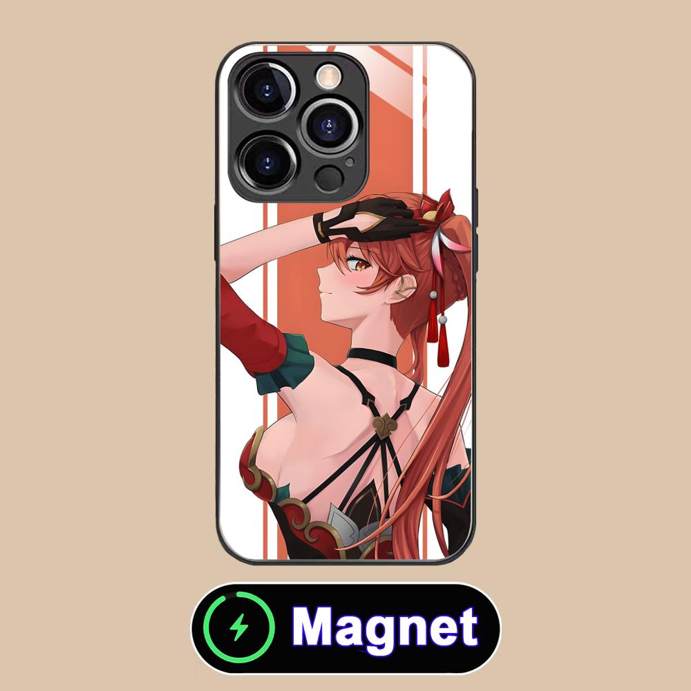 

HSR Guinaifen Glass MagSafe Mobile Phone Case for iPhone 17 16 15 14 13 12 11 Air Pro Max Plus Mini Colorful Cover iPhone 11 Pro Max