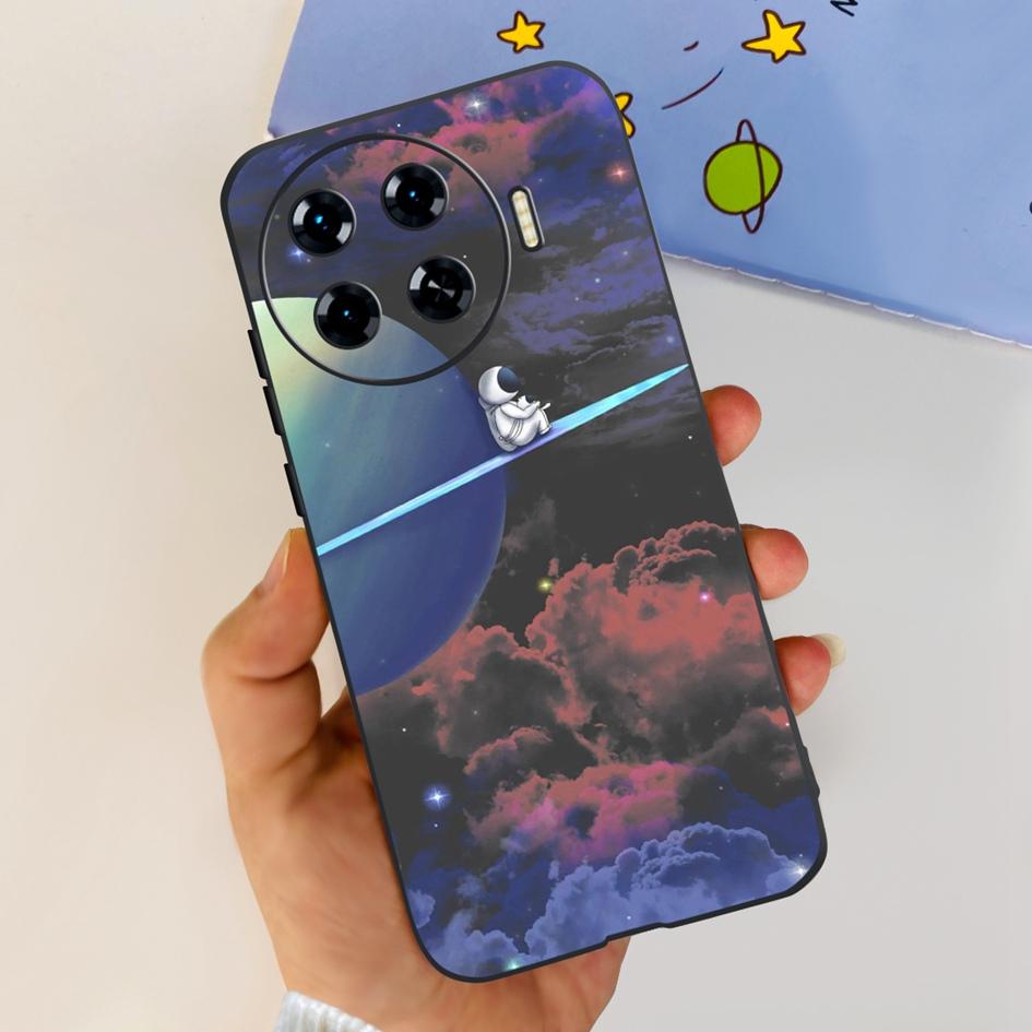 Für Tecno Spark 20 Pro+ KJ7 Hülle 2024 Süßes Herz Dinosaurier Cartoon Stoßfest Weiche Hülle Für Tecno Spark 20 Pro Plus Etui Funda