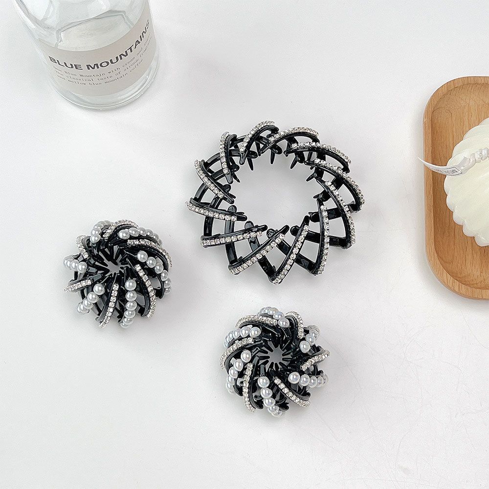 Fashion Design Korean Style Hair Claw Women Ponytail Buckle Bird Nest Bun Maker Pearl Hair Ring