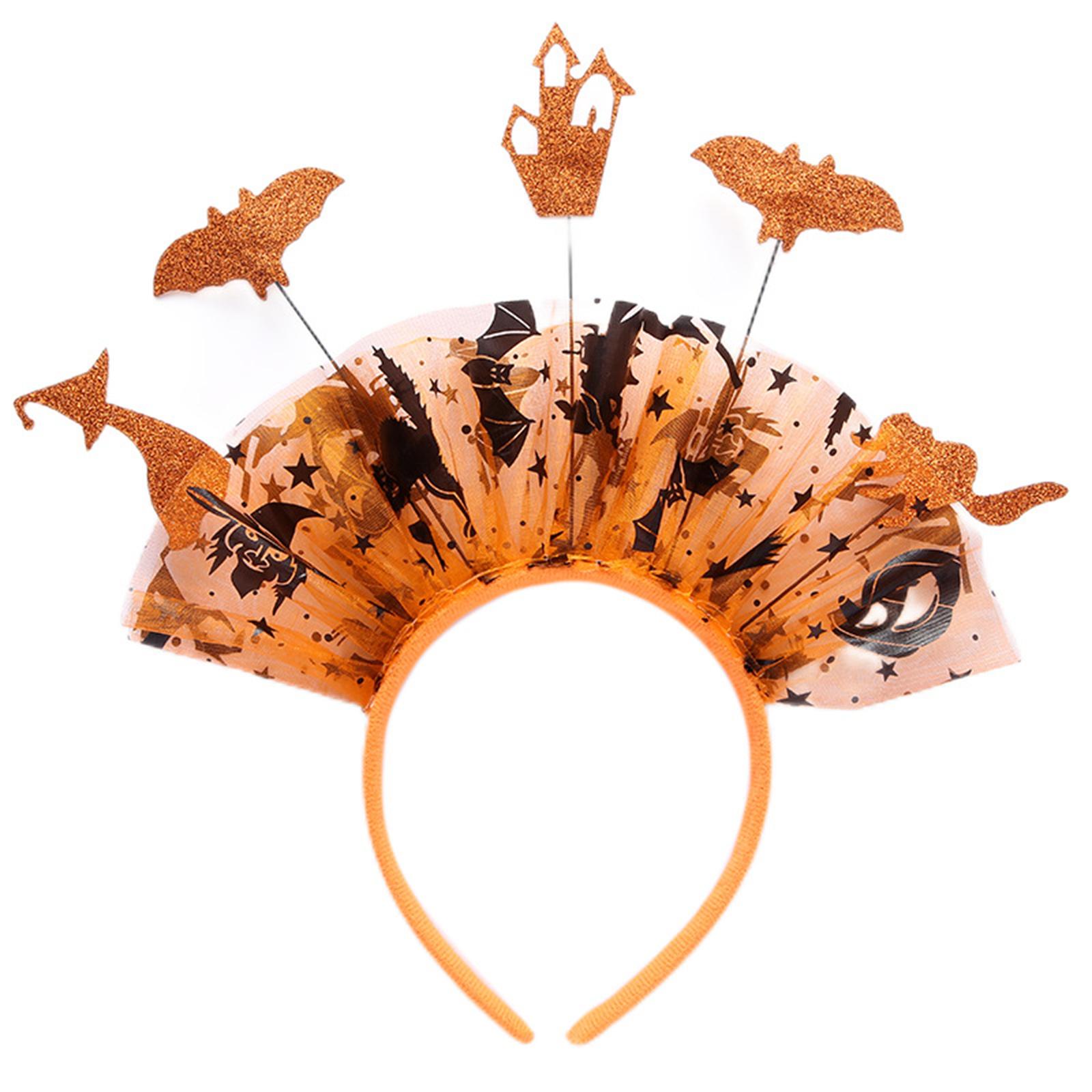 

Halloween Theme Mesh Hairband Gothic Bat Headband Adult Children Festive Hairhoop Holiday Party Headpiece Accessories жёлтый