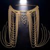 Sturdy Rhinestones Body Chain With Adjustable Closure Layered Fringe Body Jewelry For Dance Event And Red Carpets