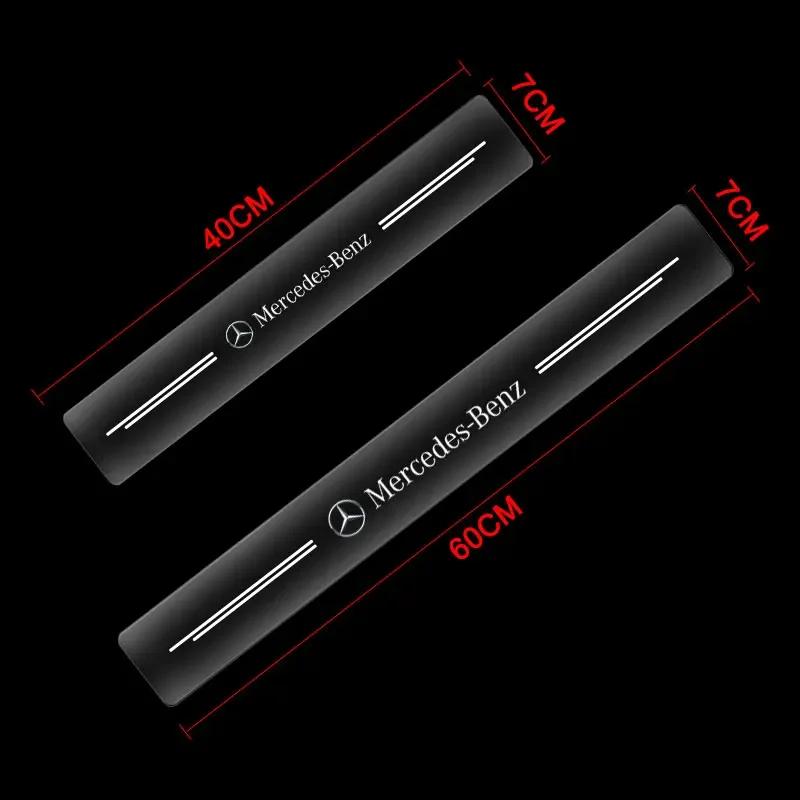 Car Threshold Protector Transparent Decorative Badge 3D Sticker For Mercedes Benz W177 W212 W213 W205 V177 W247 W176 GLA GLC X25 PB8