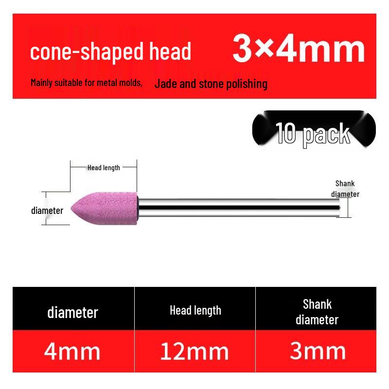 Flint 3mm Blue Corundum Grinding Wheel Head for Metal Rust Removal & Polishing, Electric Drill Grinder Attachment.